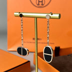 [MIRA]CHAINE VERSO BLACK CERAMIC EARRINGS