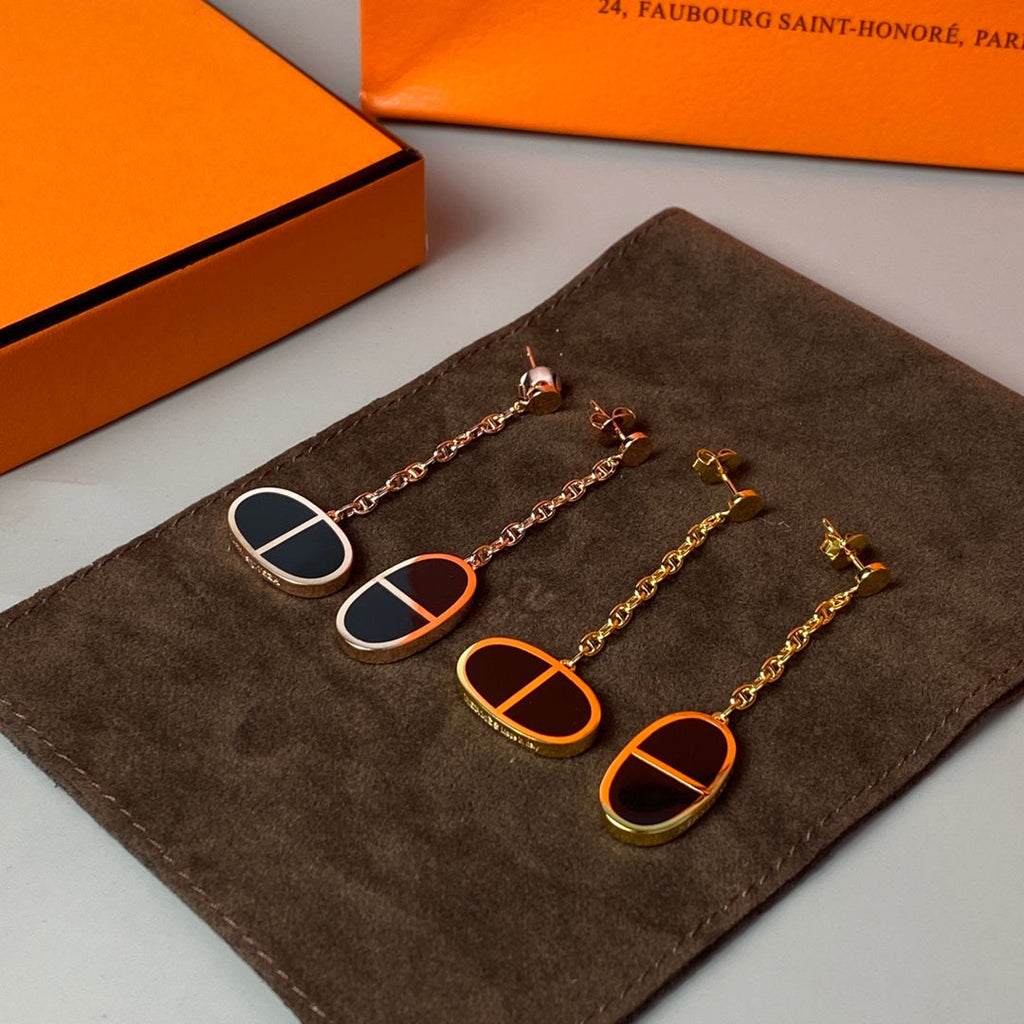 [MIRA]CHAINE VERSO BLACK CERAMIC EARRINGS