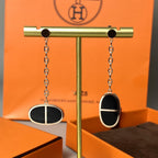[MIRA]CHAINE VERSO BLACK CERAMIC EARRINGS