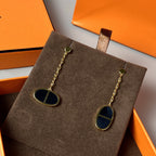 [MIRA]CHAINE VERSO BLACK CERAMIC EARRINGS