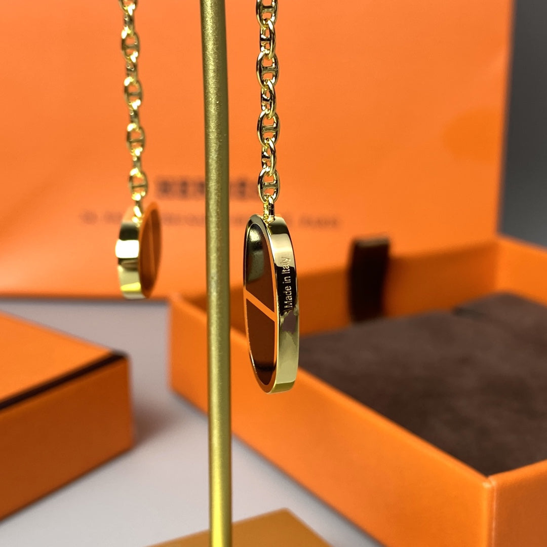 [MIRA]CHAINE VERSO BLACK CERAMIC EARRINGS