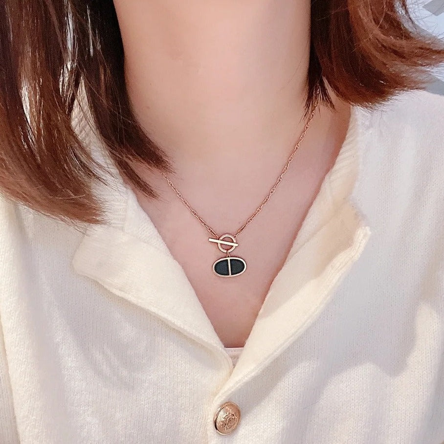[MIRA]CHAINE VERSO BLACK CERAMIC NECKLACE