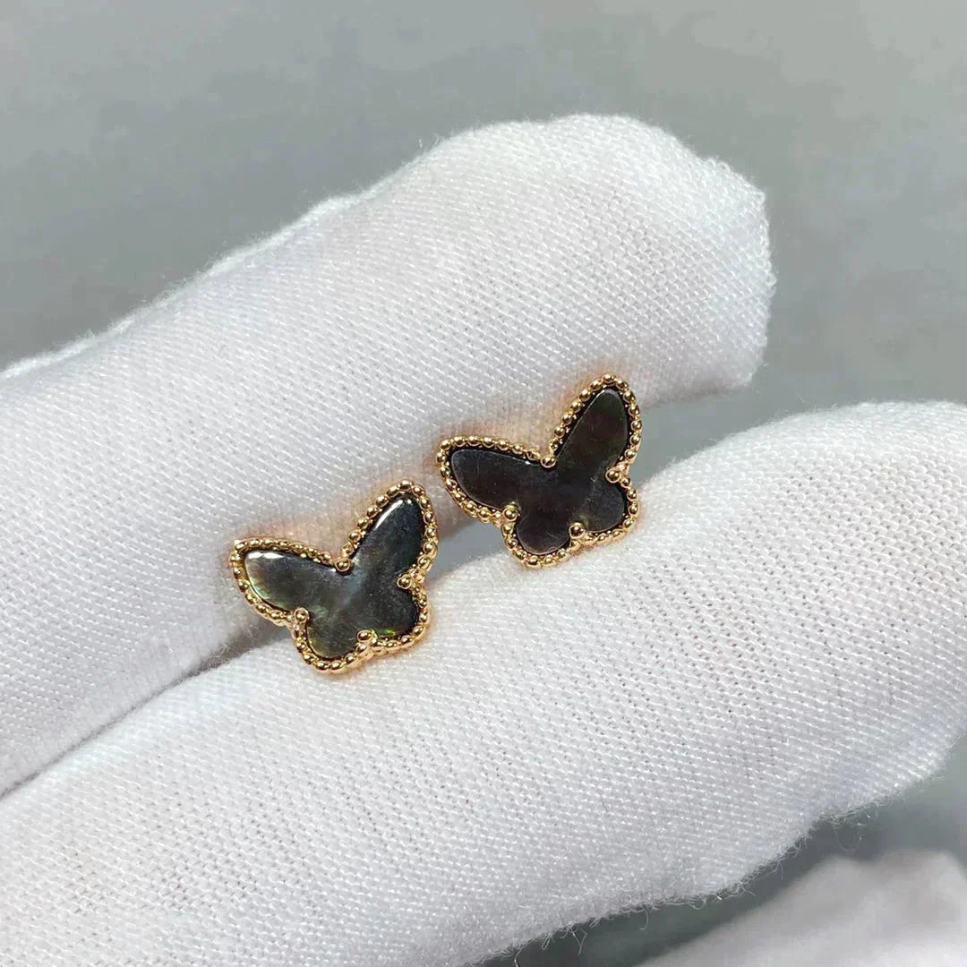 [MIRA]BUTTERFLY DARK MOP  EARRINGS