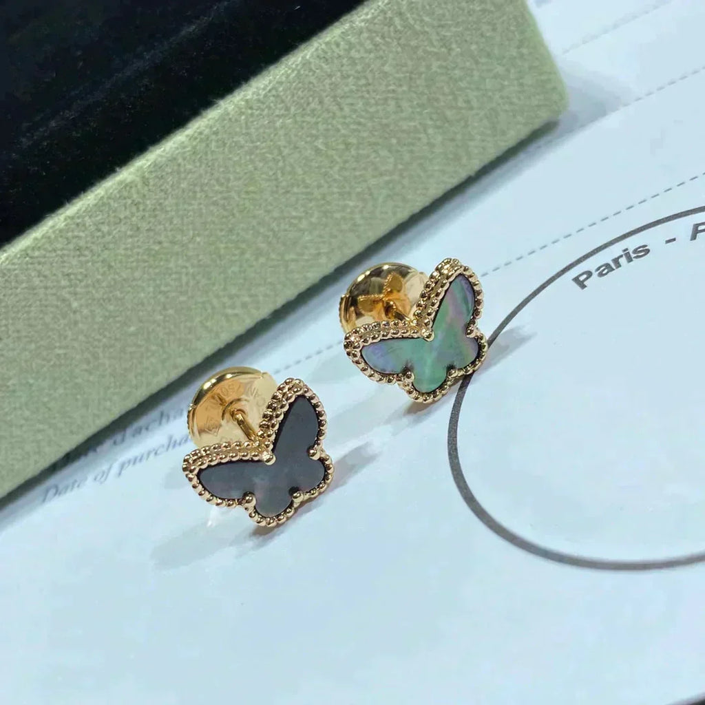 [MIRA]BUTTERFLY DARK MOP  EARRINGS