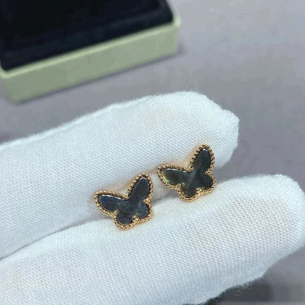 [MIRA]BUTTERFLY DARK MOP  EARRINGS