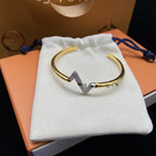 [MIRA]VOLTE UPSITE DOWN DIAMOND GOLD OPEN BRACELET
