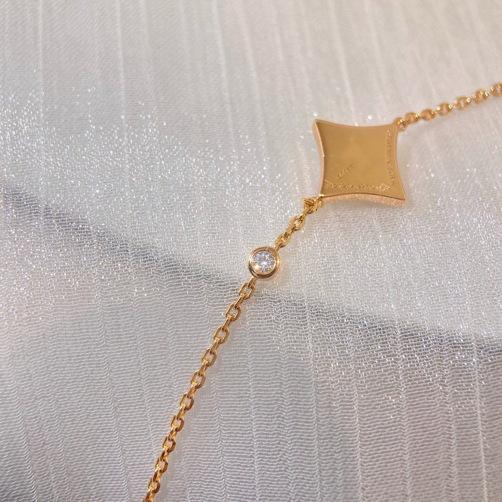 [MIRA]COLOR STAR CARNELIAN PINK GOLD DIAMOND BRACELET