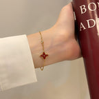 [MIRA]COLOR STAR CARNELIAN PINK GOLD DIAMOND BRACELET