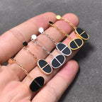 [MIRA]CHAINE VERSO BLACK CERAMIC SILVER EARRINGS