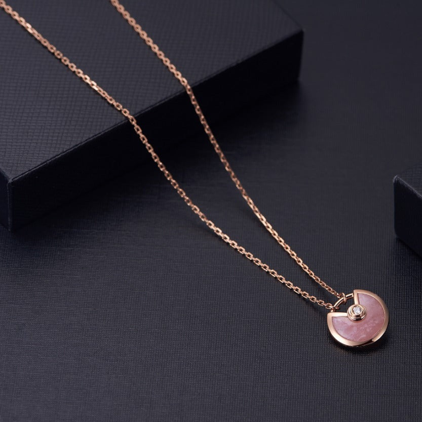 [MIRA]AMULETTE ROSE GOLD PINK MOP NECKLACE