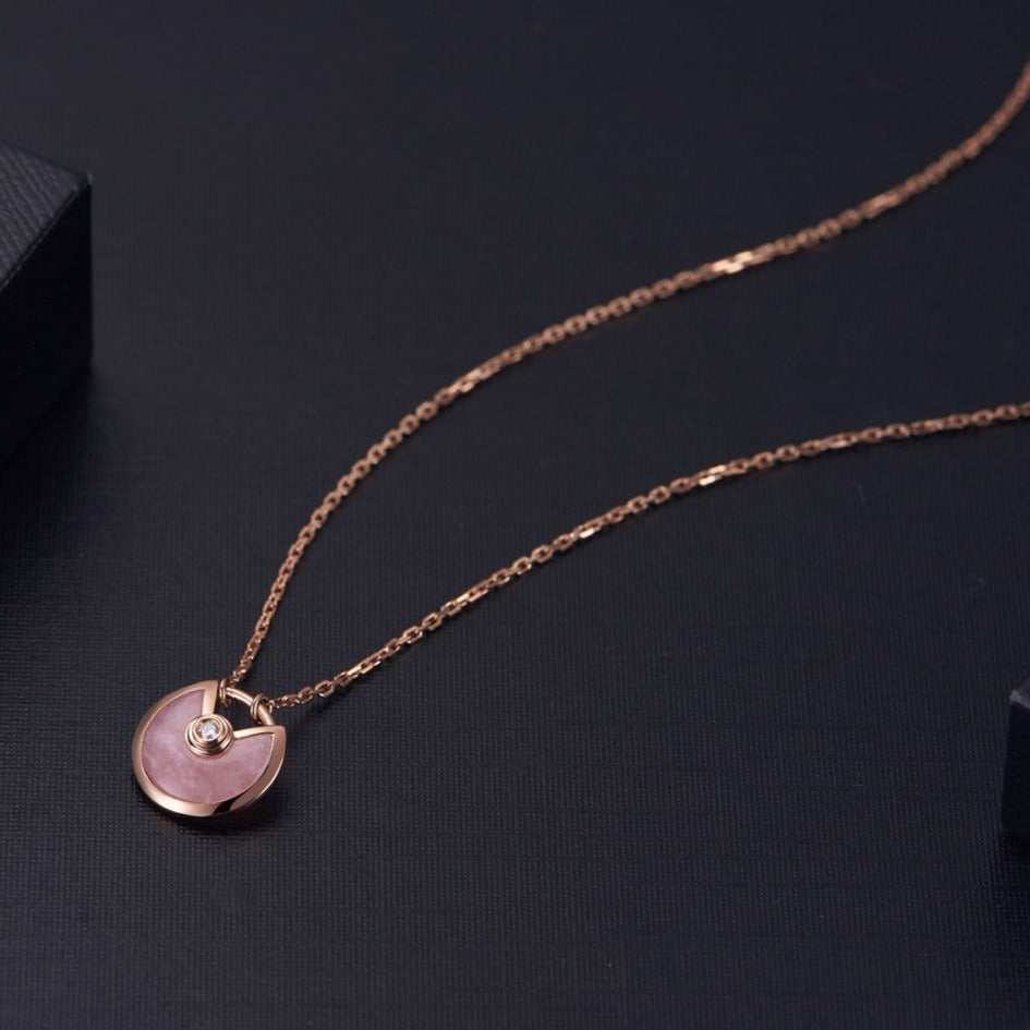 [MIRA]AMULETTE ROSE GOLD PINK MOP NECKLACE