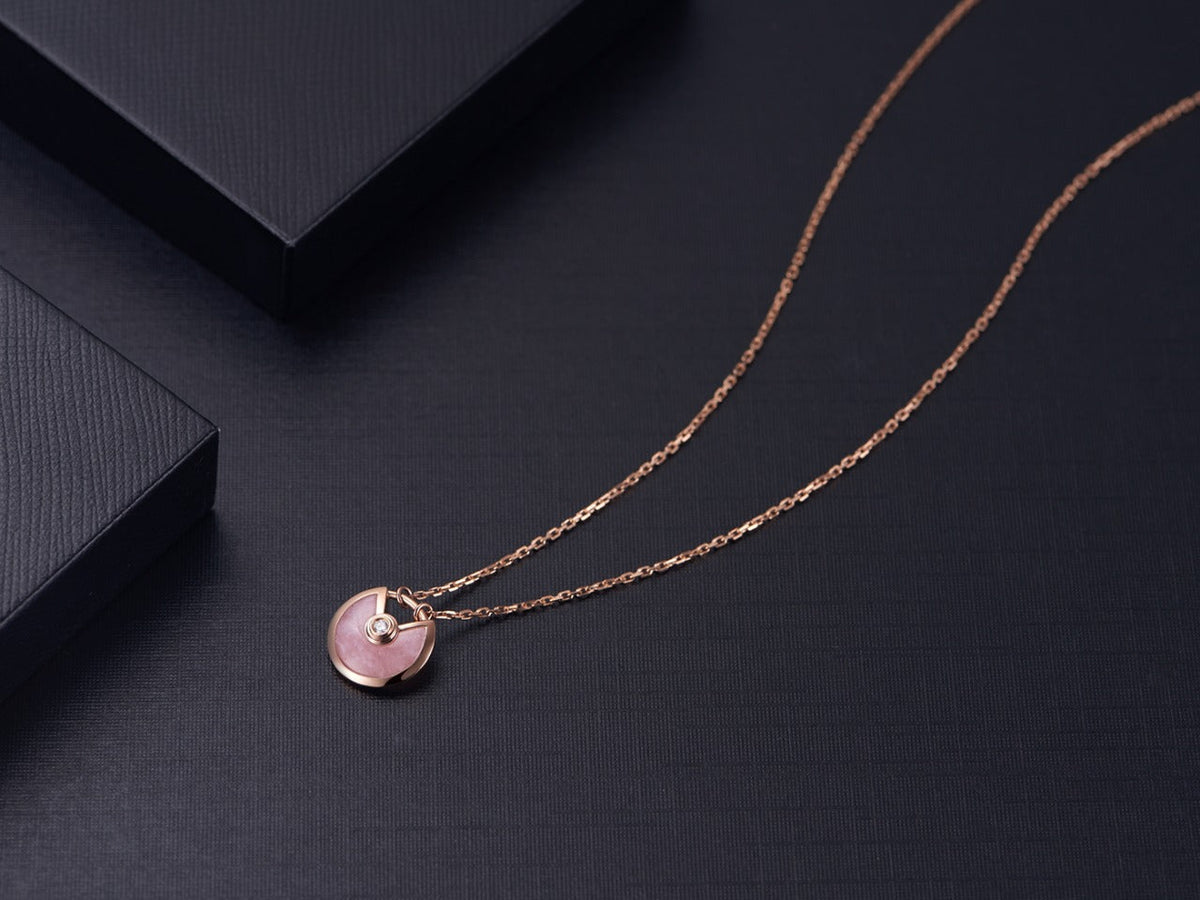[MIRA]AMULETTE ROSE GOLD PINK MOP NECKLACE
