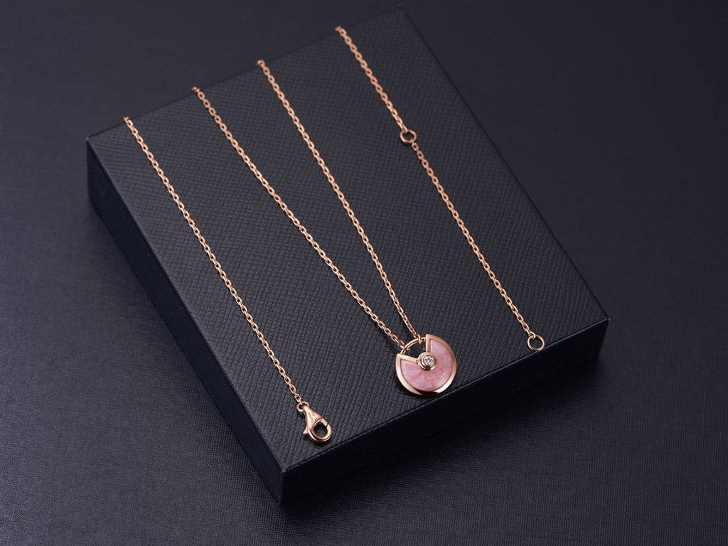 [MIRA]AMULETTE ROSE GOLD PINK MOP NECKLACE