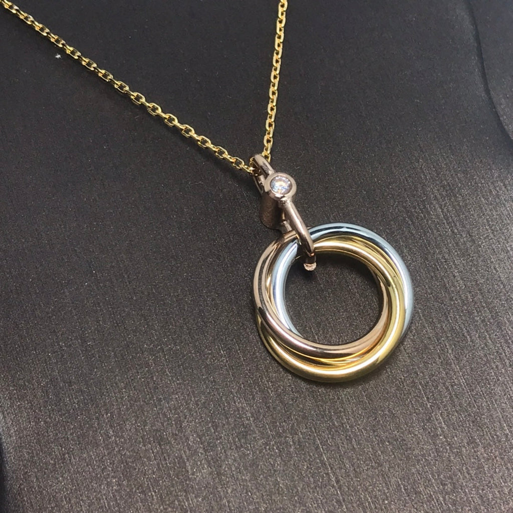 [MIRA]TRINITY SILVER GOLD PINK GOLD NECKLACE