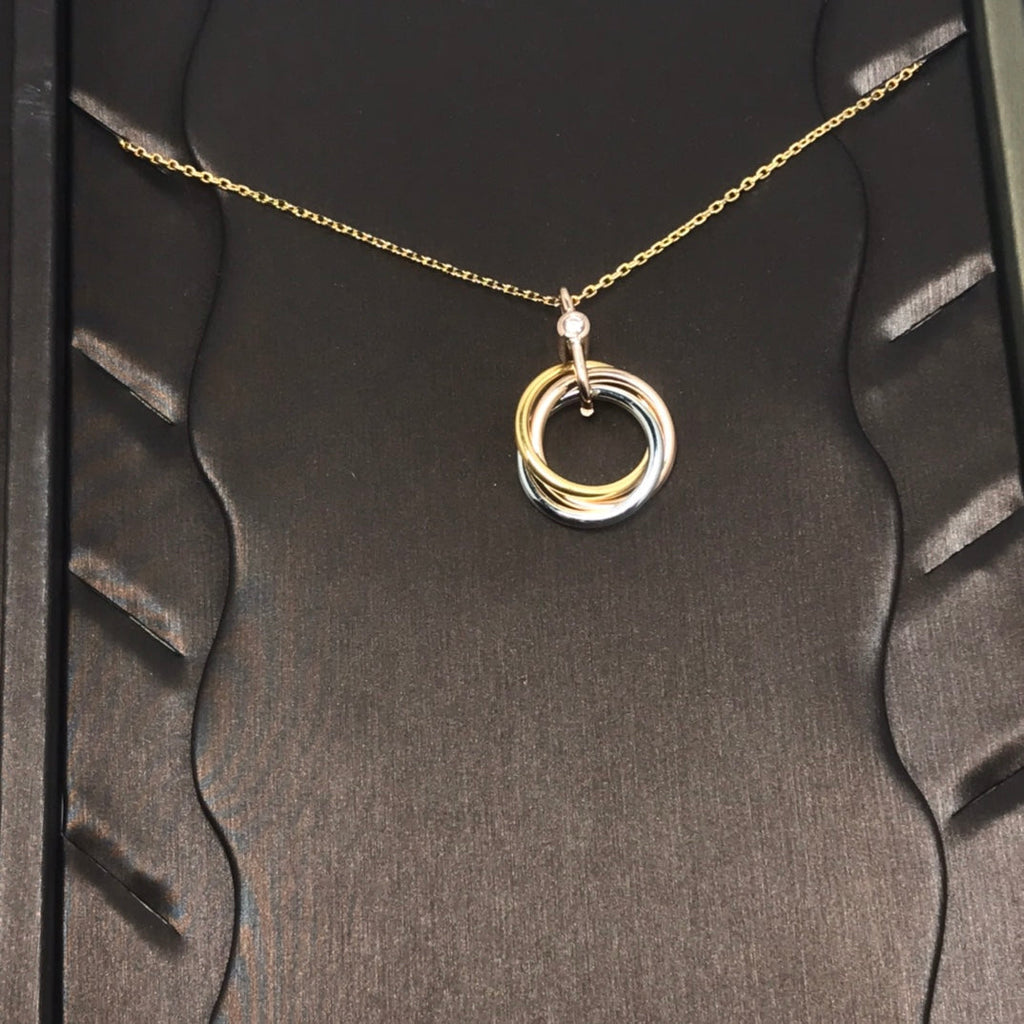 [MIRA]TRINITY SILVER GOLD PINK GOLD NECKLACE