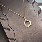 [MIRA]TRINITY SILVER GOLD PINK GOLD NECKLACE