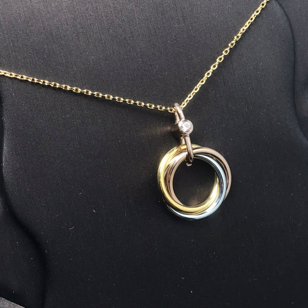[MIRA]TRINITY SILVER GOLD PINK GOLD NECKLACE