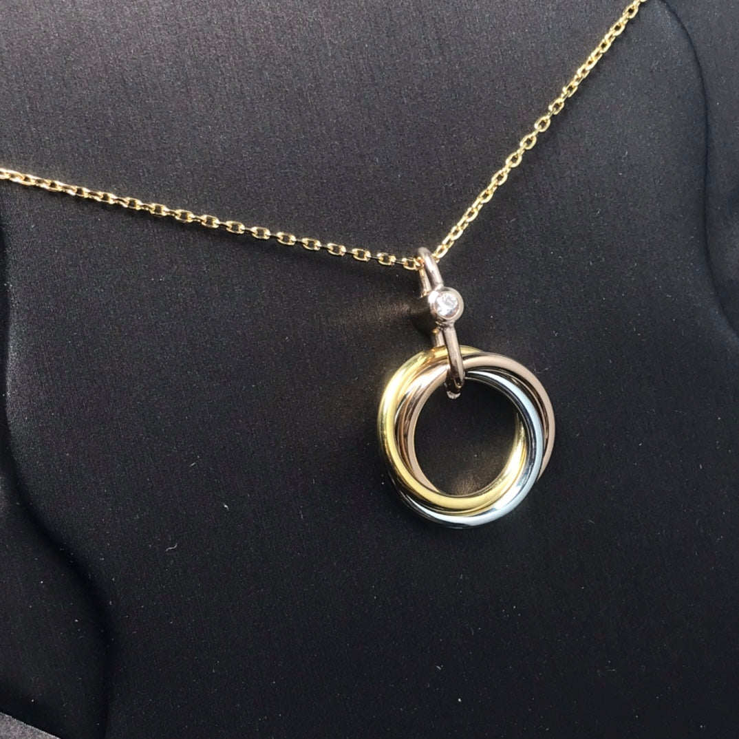 [MIRA]TRINITY SILVER GOLD PINK GOLD NECKLACE