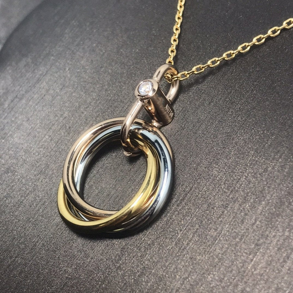 [MIRA]TRINITY SILVER GOLD PINK GOLD NECKLACE