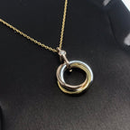 [MIRA]TRINITY SILVER GOLD PINK GOLD NECKLACE