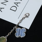 [MIRA]CLOVER BRACELET 5 MOTIFS MOP CHALCEDONY SILVER