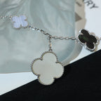 [MIRA]CLOVER BRACELET 5 MOTIFS MOP CHALCEDONY SILVER