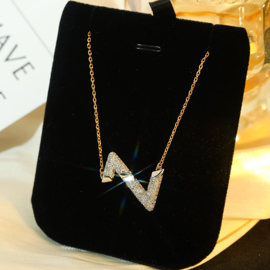 [MIRA]VOLT SILVER DIAMOND PEDANT NECKLACE