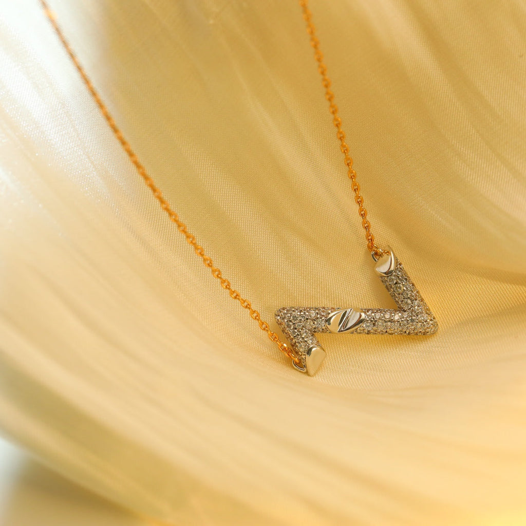 [MIRA]VOLT SILVER DIAMOND PEDANT NECKLACE