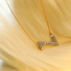 [MIRA]VOLT SILVER DIAMOND PEDANT NECKLACE