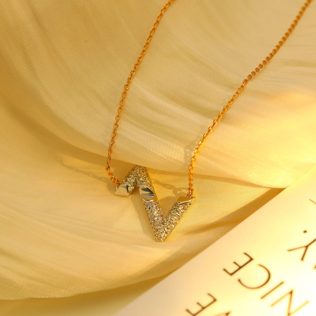 [MIRA]VOLT SILVER DIAMOND PEDANT NECKLACE