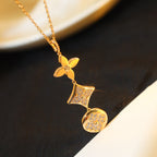 [MIRA]STAR AND SUN DIAMOND PINK GOLD NECKLACE