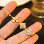 [MIRA]STAR AND SUN DIAMOND PINK GOLD NECKLACE