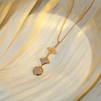 [MIRA]STAR AND SUN DIAMOND PINK GOLD NECKLACE