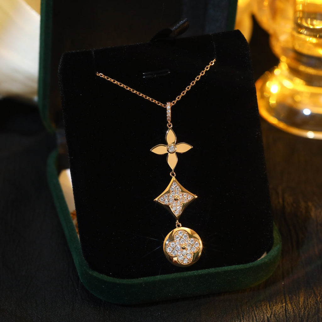 [MIRA]STAR AND SUN DIAMOND PINK GOLD NECKLACE