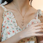 [MIRA]STAR AND SUN DIAMOND PINK GOLD NECKLACE