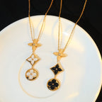 [MIRA]STAR AND SUN ONYX PINK GOLD NECKLACE