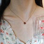 [MIRA]SUN PEDANT PINK GOLD 1 DIAMOND NECKLACE