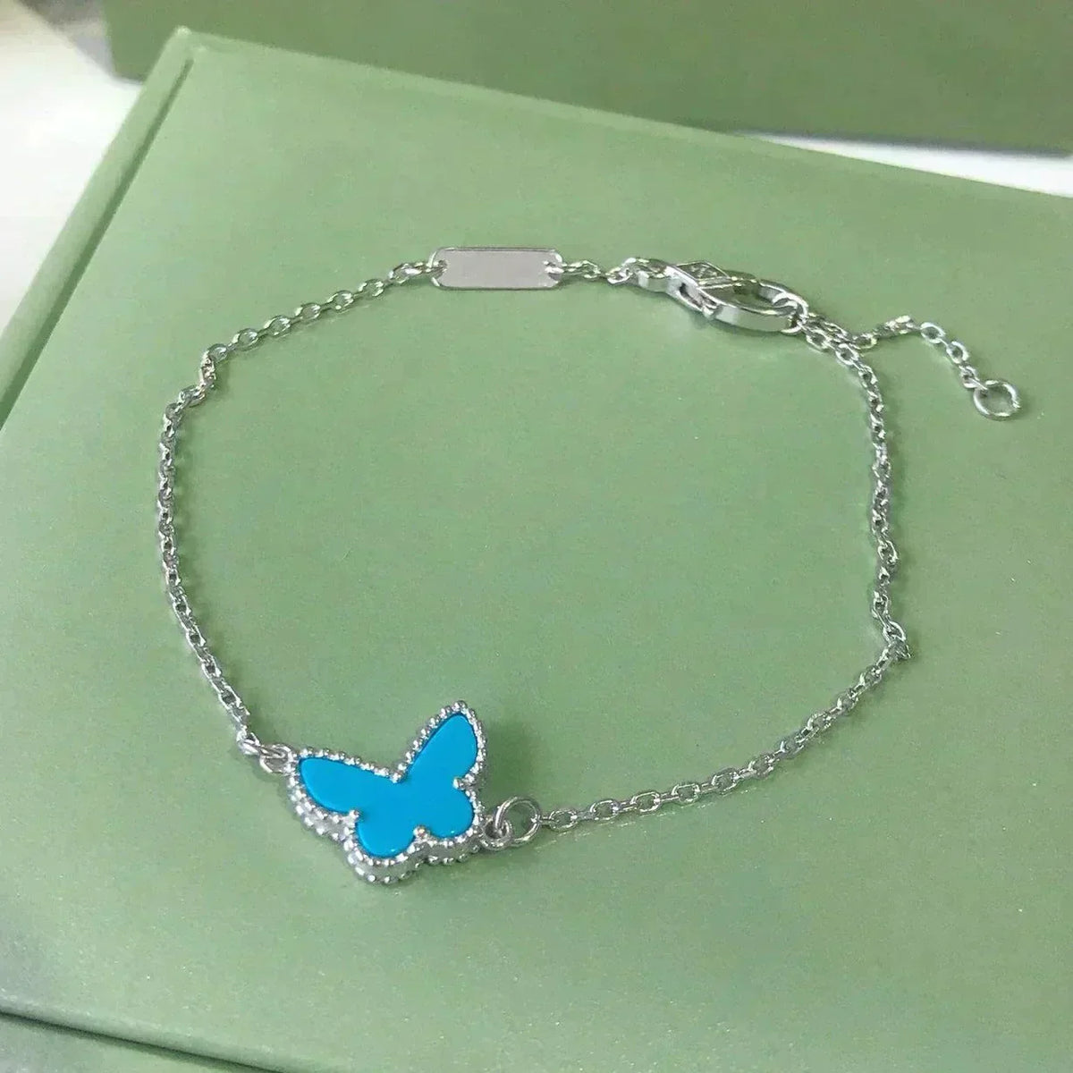 [MIRA]BUTTERFLY TURQUOISE BUTTERFLY BRACELET SILVER
