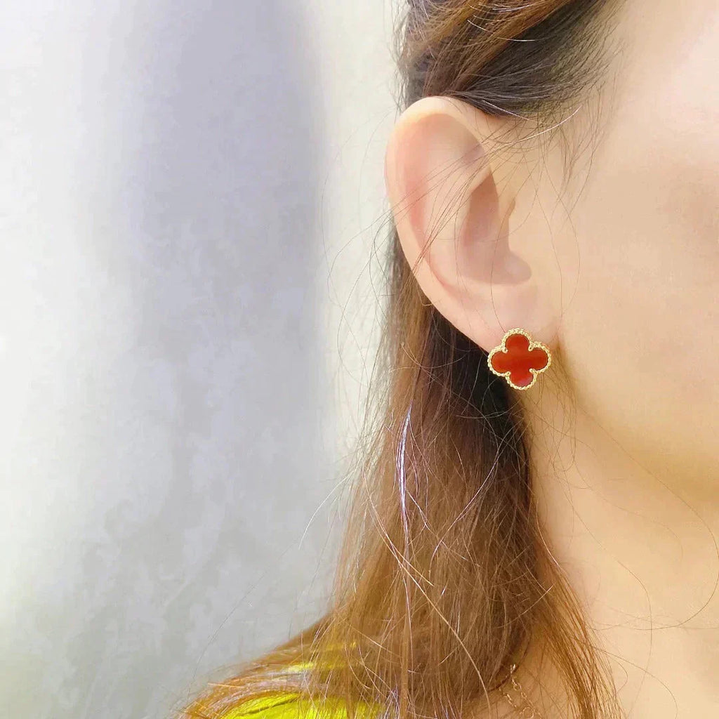 [MIRA]CLOVER MEDIUM 1 MOTIFS CARNELIAN  EARRINGS