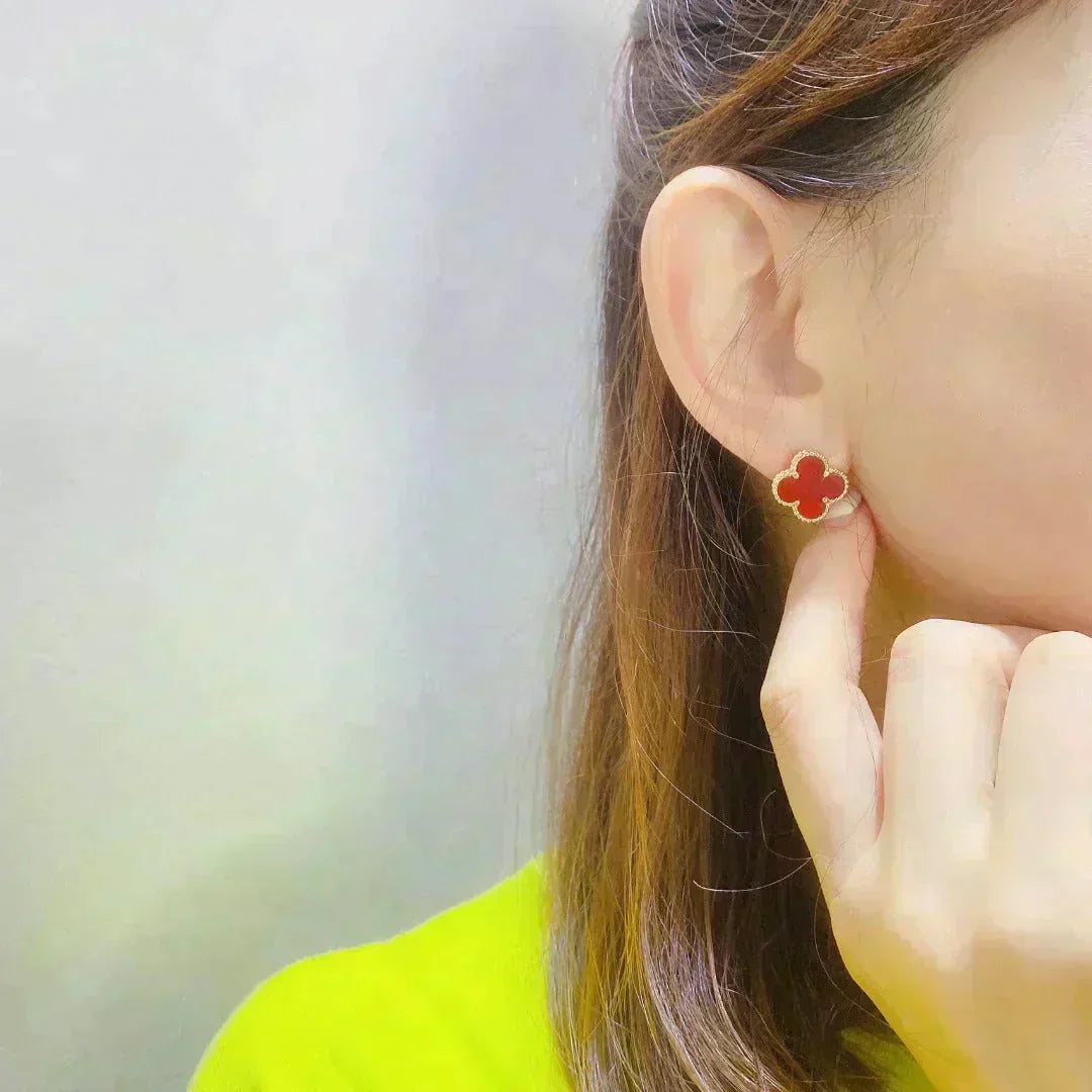 [MIRA]CLOVER MEDIUM 1 MOTIFS CARNELIAN  EARRINGS