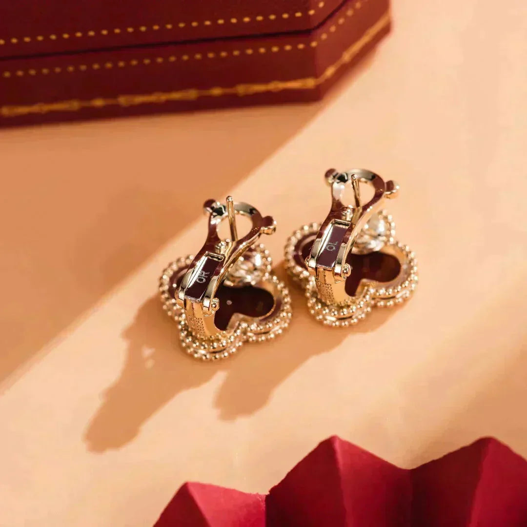 [MIRA]CLOVER MEDIUM 1 MOTIFS CARNELIAN  EARRINGS