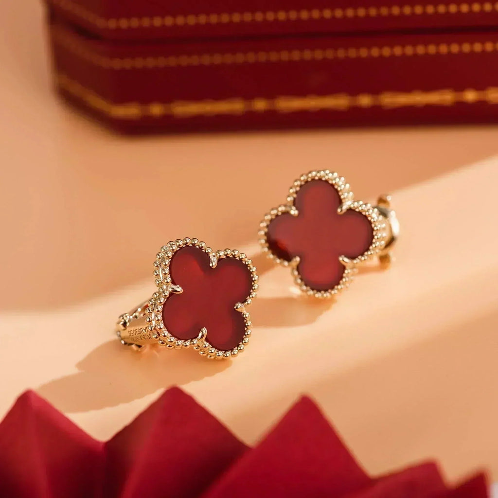 [MIRA]CLOVER MEDIUM 1 MOTIFS CARNELIAN  EARRINGS