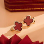 [MIRA]CLOVER MEDIUM 1 MOTIFS CARNELIAN  EARRINGS