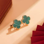 [MIRA]CLOVER MEDIUM 1 MOTIFS MALACHITE  EARRINGS