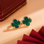 [MIRA]CLOVER MEDIUM 1 MOTIFS MALACHITE  EARRINGS