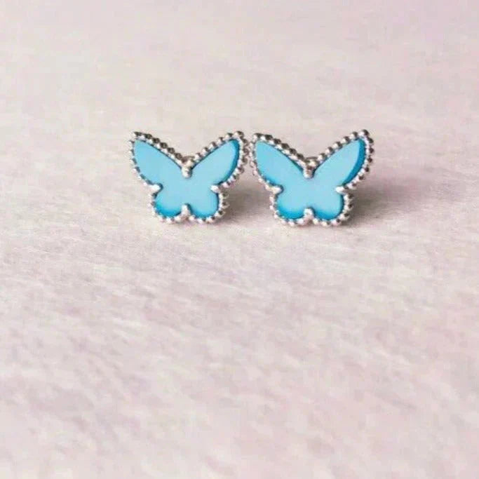[MIRA]BUTTERFLY TURQUOISE EARRINGS SILVER