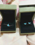 [MIRA]BUTTERFLY TURQUOISE EARRINGS SILVER