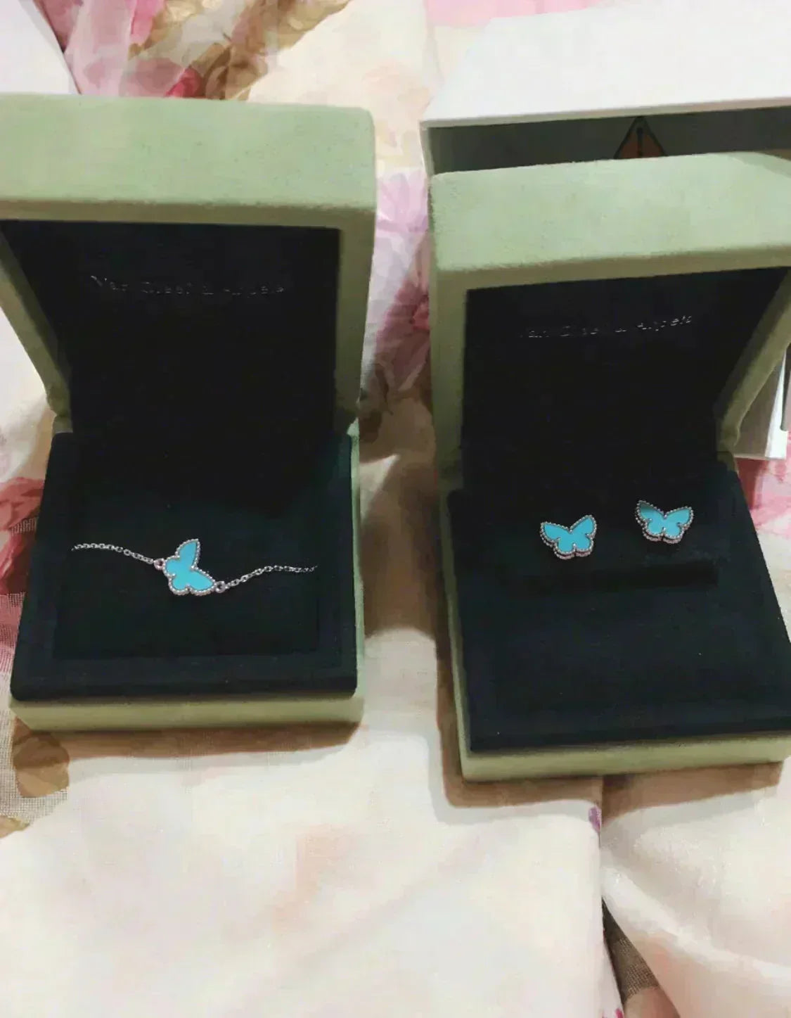 [MIRA]BUTTERFLY TURQUOISE EARRINGS SILVER