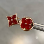 [MIRA]STAR AND SUN PINK GOLD CARNELIAN STUD EARRINGS
