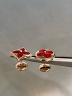 [MIRA]STAR AND SUN PINK GOLD CARNELIAN STUD EARRINGS